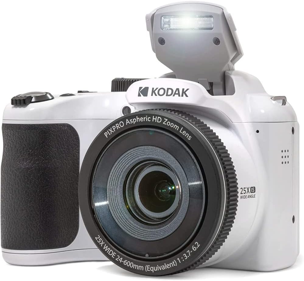 Kodak AZ255-WH PIXPRO Astro Zoom 16MP Digital Camera 25X Optical Zoom White Bundle with Lexar 32GB High-Performance 800x UHS-I SDHC Memory Card Blue Series