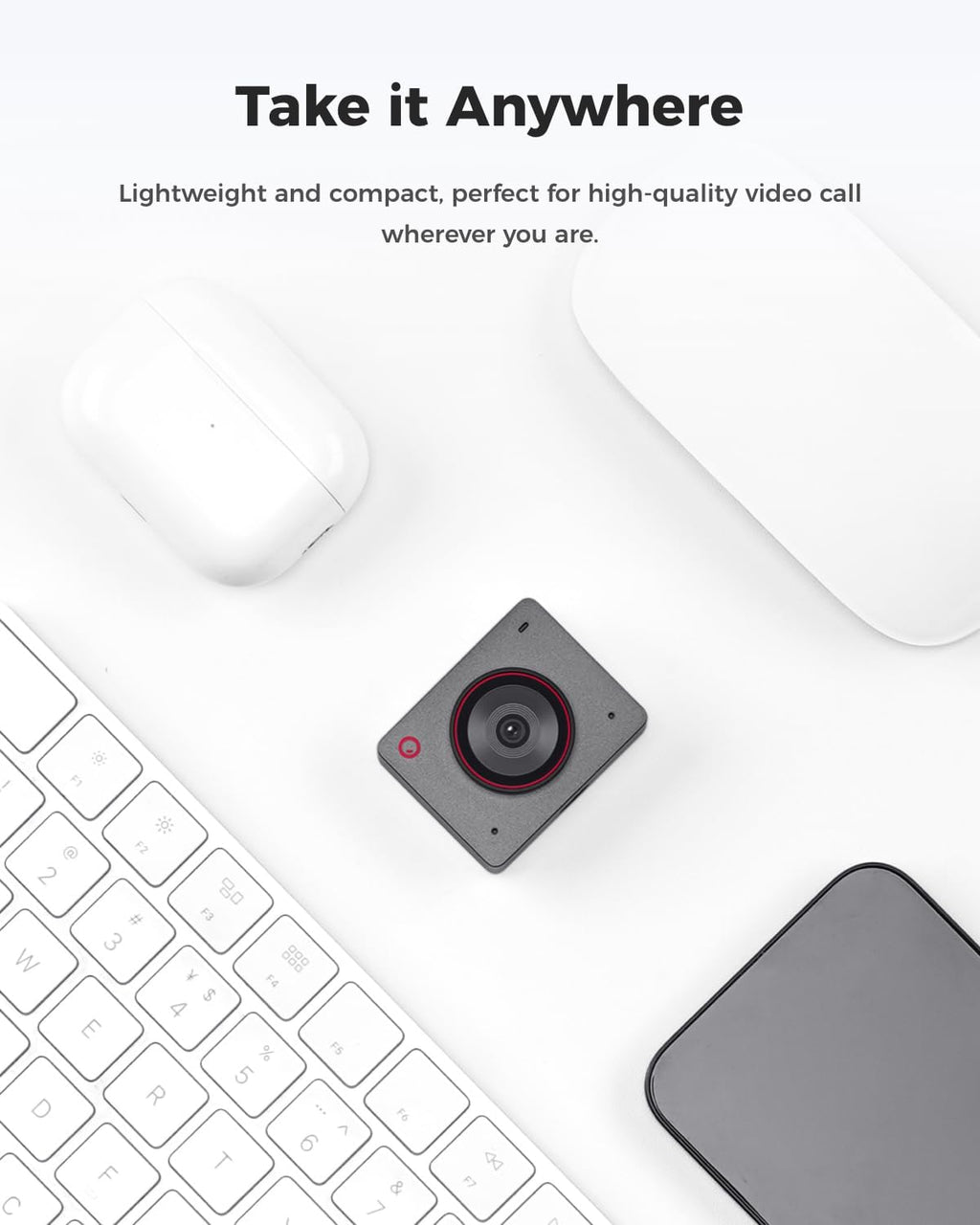 OBSBOT Meet 2-4K Webcam for PC with 1/2' Sensor, AI Framing & Autofocus, Beauty Mode, Lightweight, Gesture Control, HDR, Dual Microphone, 60 FPS, Web Cam for Streaming, Meeting, Gaming. (Space Grey)