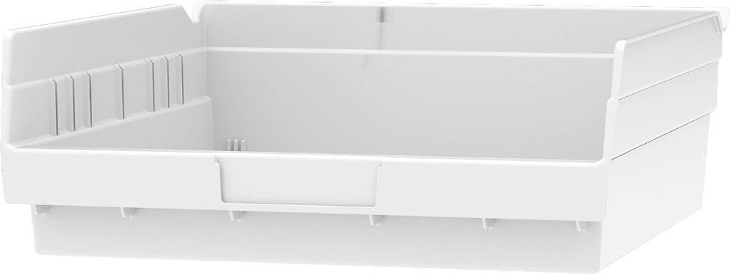 Akro-Mils 30170 12-Inch by 11-Inch by 4-Inch Plastic Nesting Shelf Bin Box, White, Case of 12