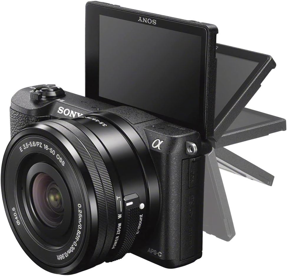Sony Alpha a5100 Mirrorless Digital Camera with 16-50mm Lens (Black) + Filter Kit + 64GB Card + 2 x NPF-W50 Battery + Card Reader + LED Light + Corel Photo Software + Case + More (Renewed)