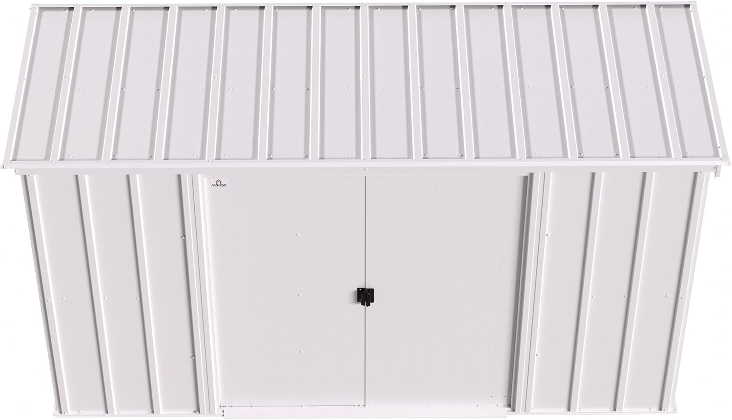 Arrow Classic 10' x 4' Outdoor Padlockable Steel Storage Shed Building, Flute Grey