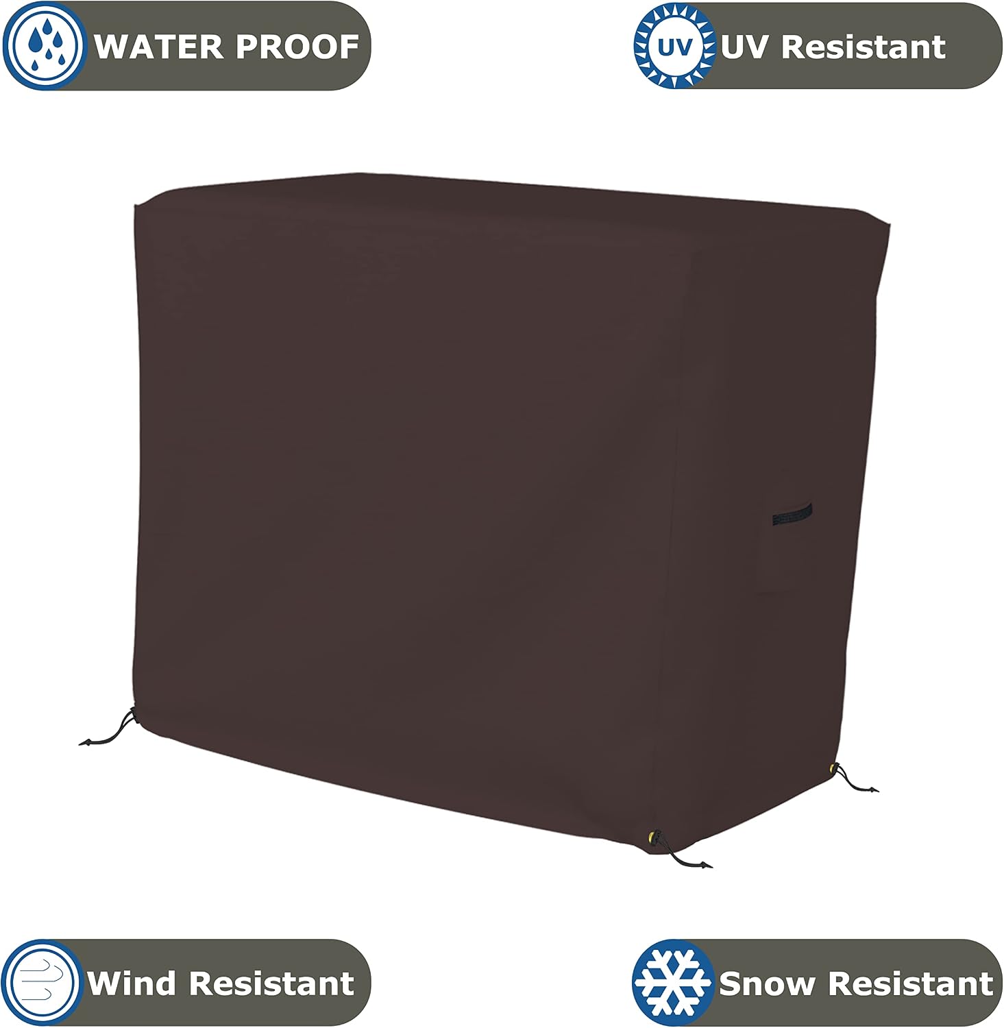 Bar Cart Cover 18 Oz Waterproof 100% Weather Resistant cart Cover with Air Pockets & Drawstring for Sung Fit (34'(H) x 50'(W) x 30'(D), Coffee)