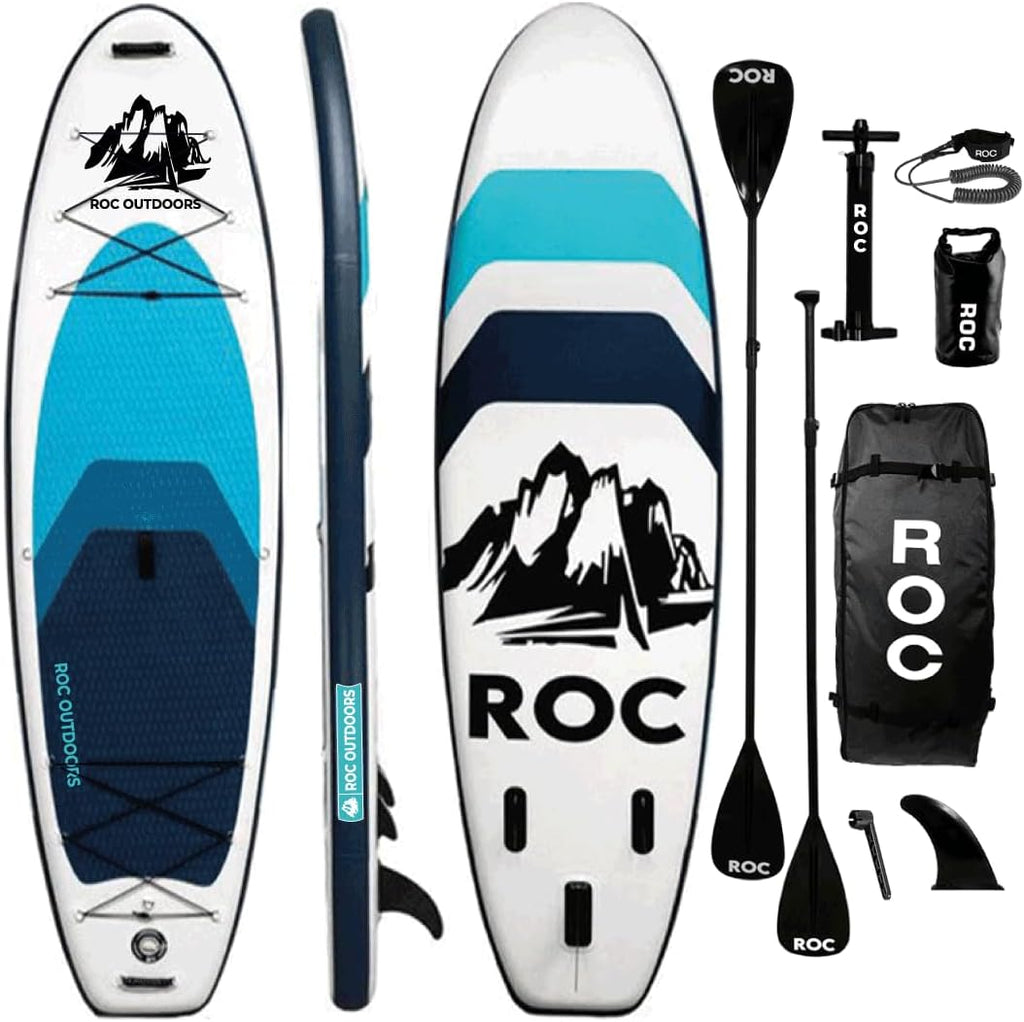 Roc Inflatable Stand Up Paddle Board 10' 6' with Premium SUP Paddle Board Accessories, Wide Stable Design, Non-Slip Comfort Deck for Youth & Adults