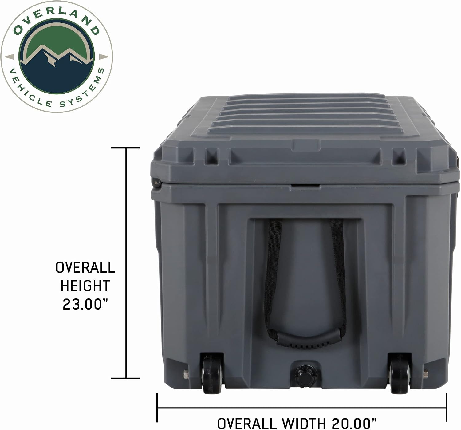 Overland Vehicle Systems 40100031 Dark Gray 169 QT Dry Box Storage with Wheels, Drain, and Bottle Opener | Waterproof Seal | Heavy-Duty Latches and Nylon Handles | Keeps Gear Safe, Dry and Organized