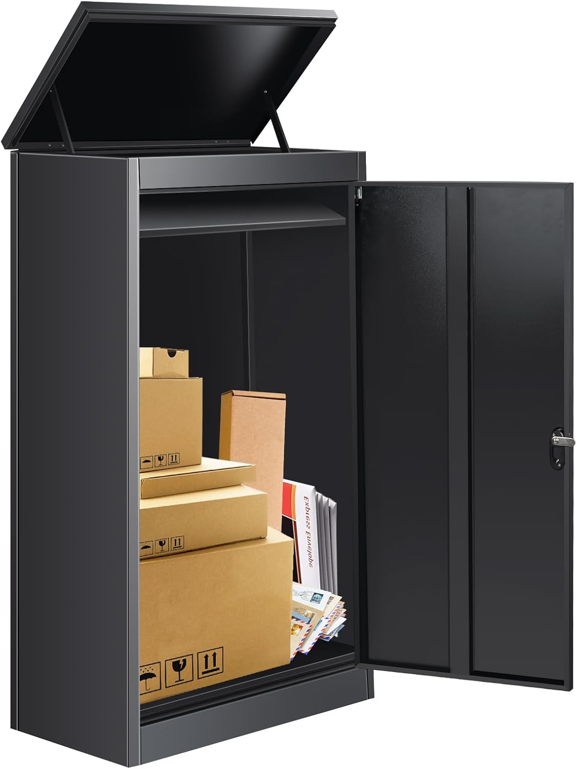 Package Delivery Boxes for Outside, Extra Large Parcel Drop Boxes with Secure Storage, Anti-Theft Galvanized Steel,Waterproof Package Delivery Box for Outdoor Porch