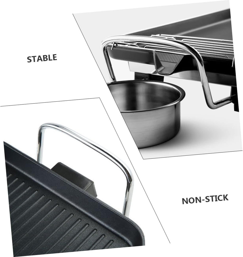 PRETYZOOM 1set Electric Smokeless Barbecue Grill Nonstick Indoor Electric Baking Tray for Easy Grilling of Steaks Chicken Fish and Vegetables