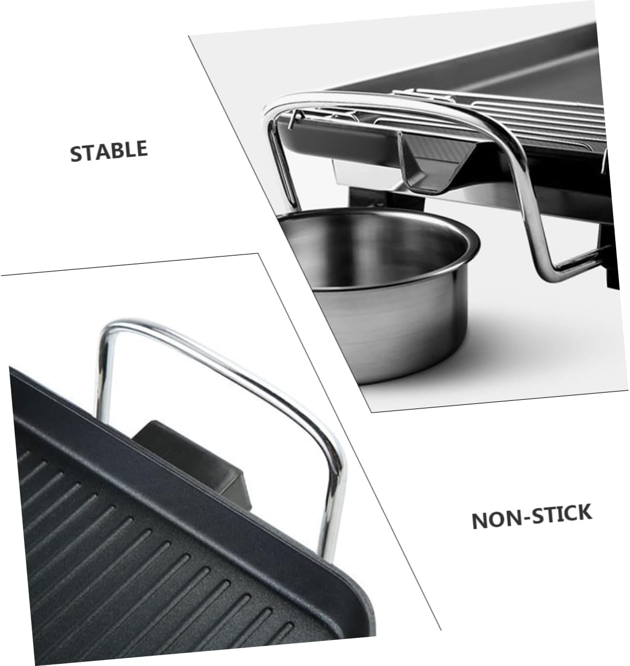 PRETYZOOM 1set Electric Smokeless Barbecue Grill Nonstick Indoor Electric Baking Tray for Easy Grilling of Steaks Chicken Fish and Vegetables