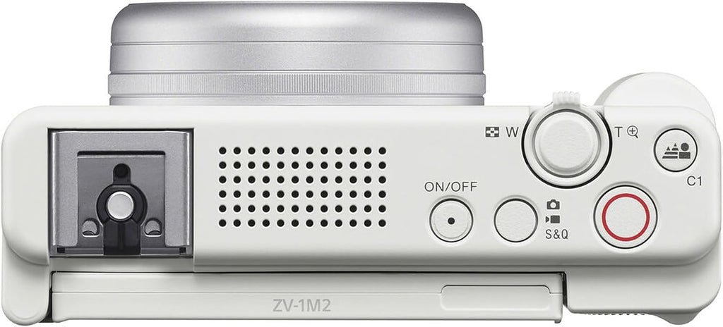 Sony ZV-1 II Vlog Camera for Content Creators and Vloggers (White) (ZV-1M2/W) + 64GB Memory Card + Card Reader + Deluxe Soft Bag + Flex Tripod + Memory Wallet + Cleaning Kit