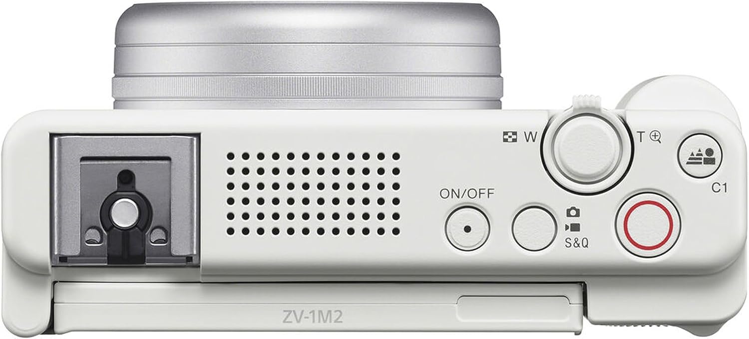 Sony ZV-1 II Vlog Camera for Content Creators and Vloggers (White) (ZV-1M2/W) + 64GB Memory Card + Card Reader + Deluxe Soft Bag + Flex Tripod + Memory Wallet + Cleaning Kit
