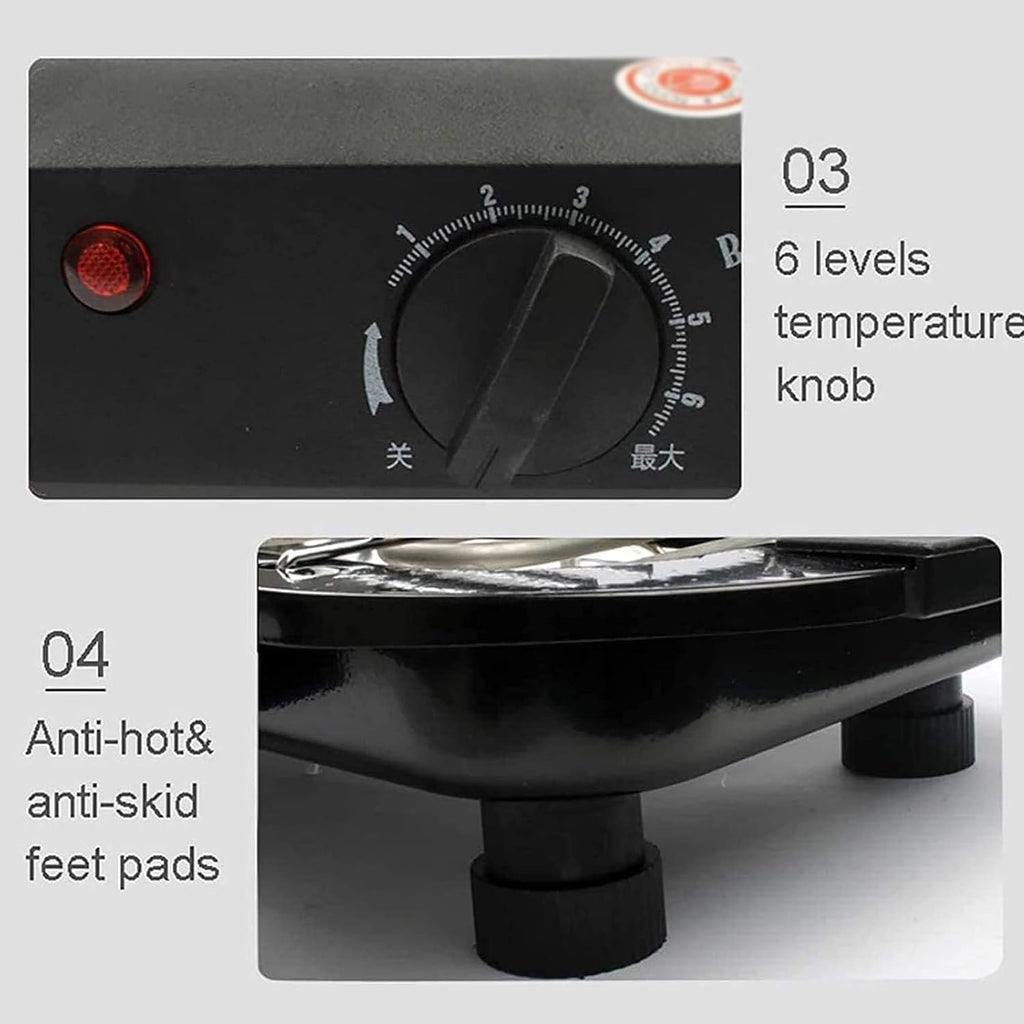 Indoor Electric Barbecue Grill, Portable Korean BBQ Griddle Stove with Rack & Removable oil Tray, Knob Control Temperature, for Household Dinner and Entertainment Party, Fit 2-5 People Use