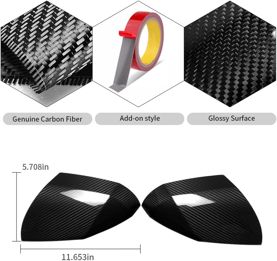 Jogon Dry Carbon Fiber Rearview Mirror Cover Trim for Hyundai Ioniq 5 N SEL 2021 2022 2023 2024 2025 Side View Mirror Cap Shell