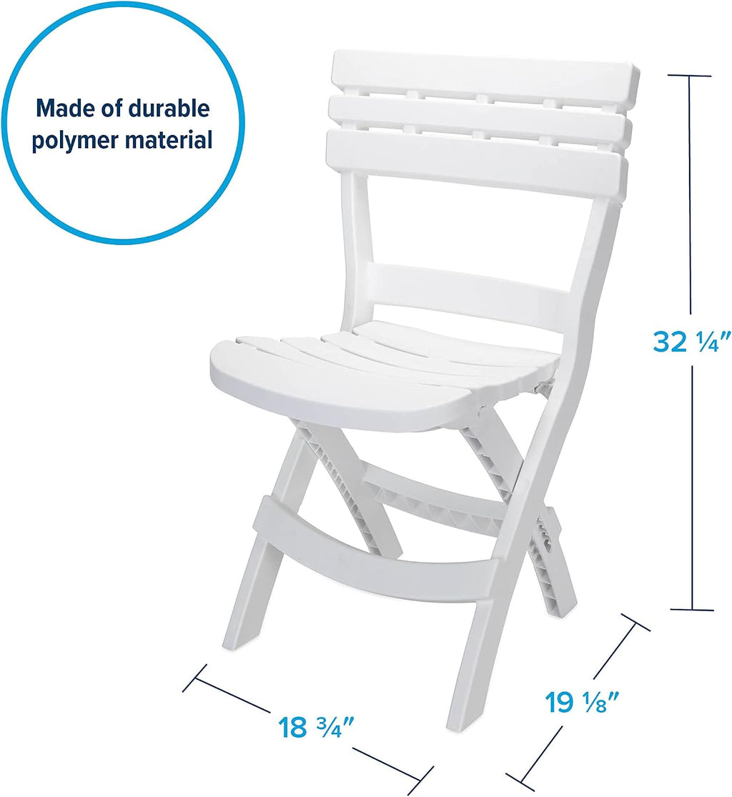 Camco Outdoor Table and Chair Set | Features Foldable Design for Compact RV Storage and Organization | Great for Camping, Events, Patios, and More | No-Tool Assembly | 3-Piece, White (51640)