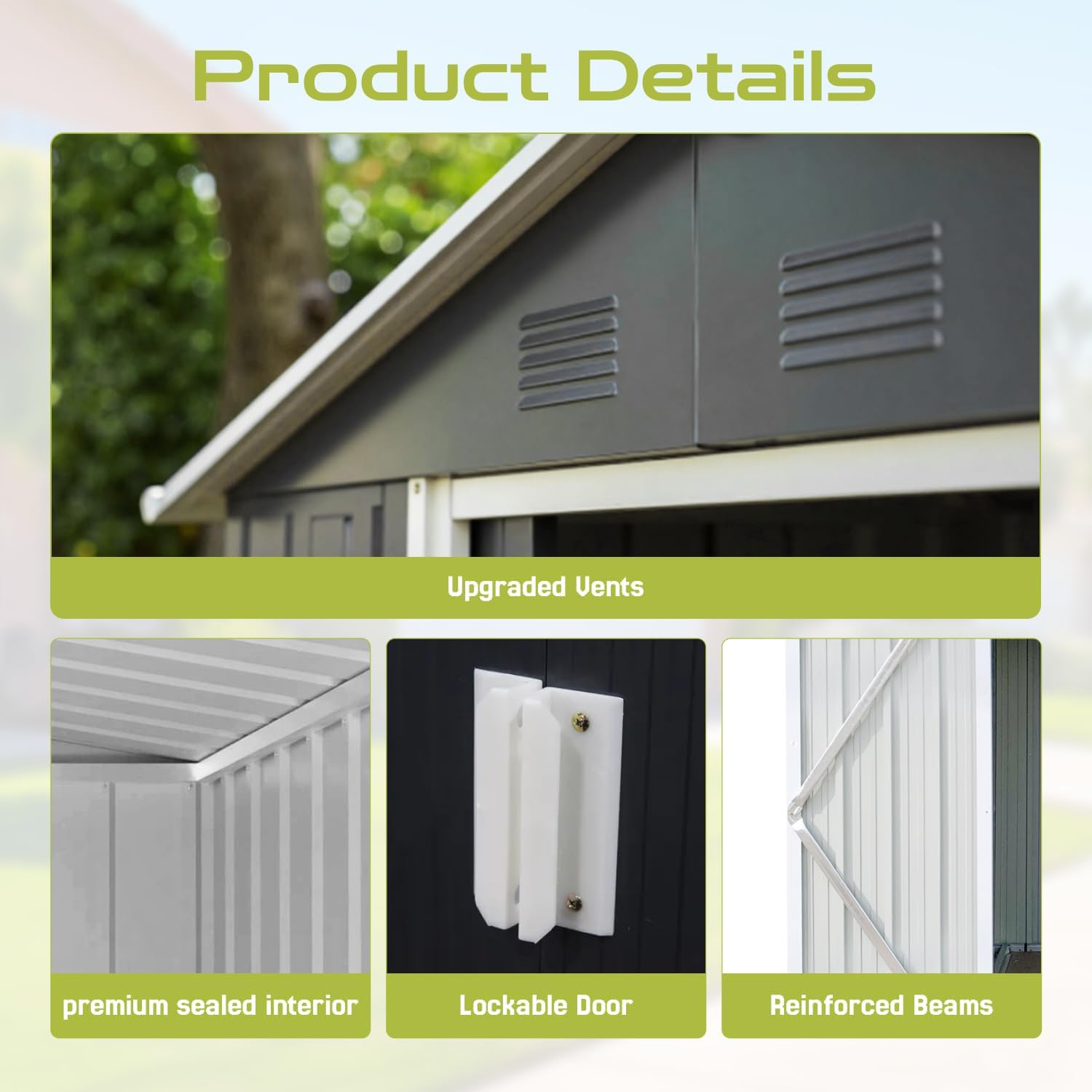 9' x 10.5' XL Outdoor Storage Shed, Sturdy Metal Building w/Windows & Lockable Doors for Garden, Backyard, Poolside and Lawn, Anthracite