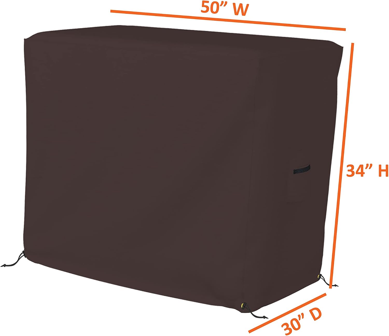 Bar Cart Cover 18 Oz Waterproof 100% Weather Resistant cart Cover with Air Pockets & Drawstring for Sung Fit (34'(H) x 50'(W) x 30'(D), Coffee)