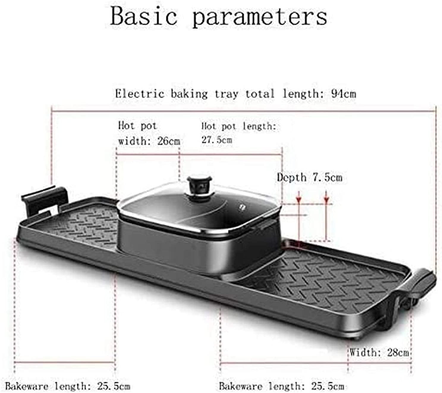 Indoor Korean Barbecue Grill BBQ Grill and Hot Pot,Multi-Function Barbecue Hot Pot Double Pot Electric Grill Home Electric Baking Tray Korean Style Dual Control,Portable Nonstick Griddle