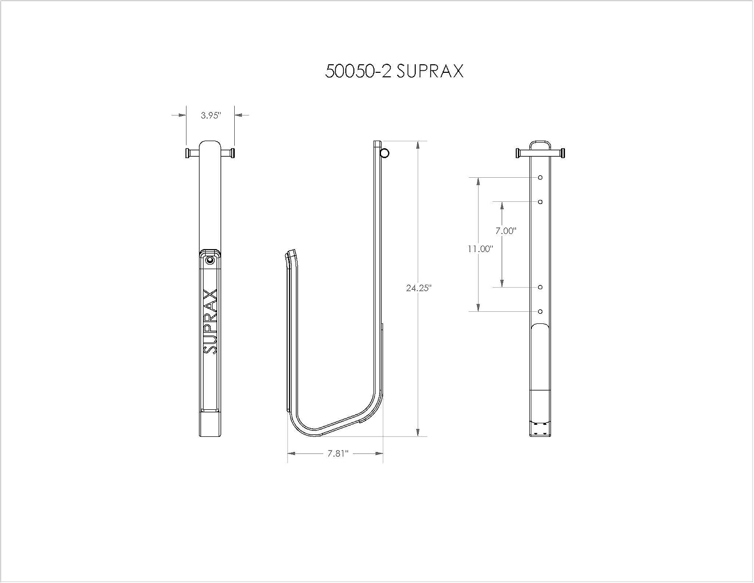 SurfStow Transport SUPRax 50050-2, Stand-Up Paddleboard Rack, Boat Mount, Single Board System