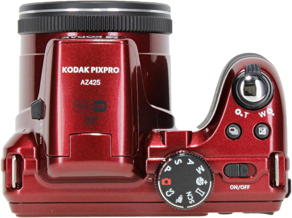 Kodak PIXPRO AZ425 20MP Vlogging Digital Camera (Red) 42X Optical Zoom, 24mm Wide Angle Lens Bundle with 64GB Memory Card + Vlogger Tripod + Bag + More Vlog Accessories