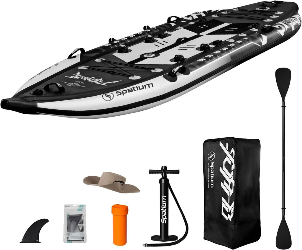 Fishing Paddle Board Triple Chamber Inflatable Stand Up Paddle Board 11'*48'*6',Fishing Kayak withPremium Accessories,Capacity 660 LBS