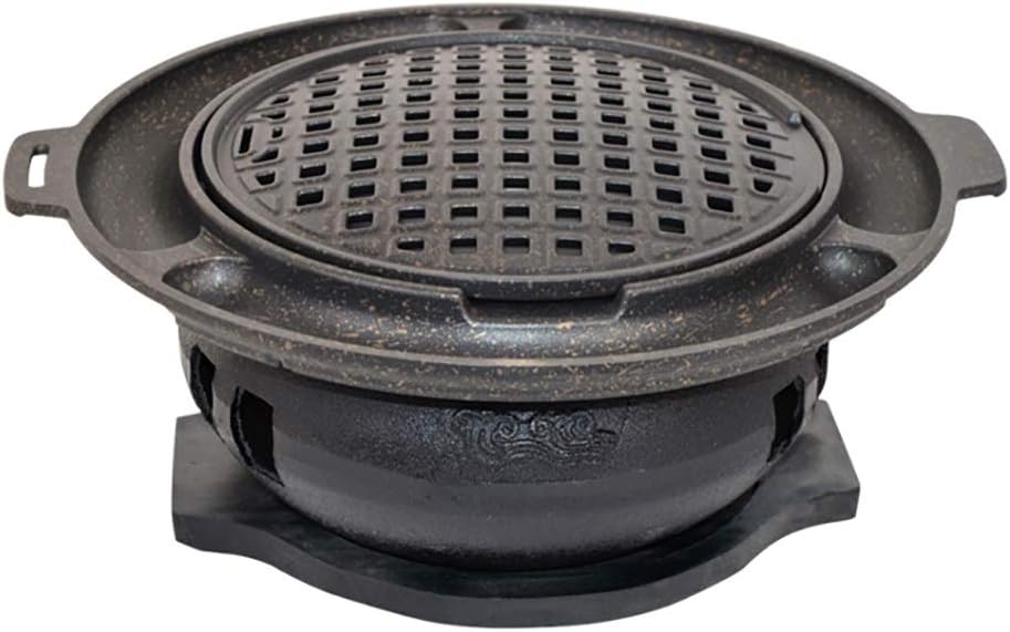 Portable BBQ Grill, Korean BBQ Grill Charcoal Cast Iron 5-10 People Indoor Outdoor Multicolor(I)