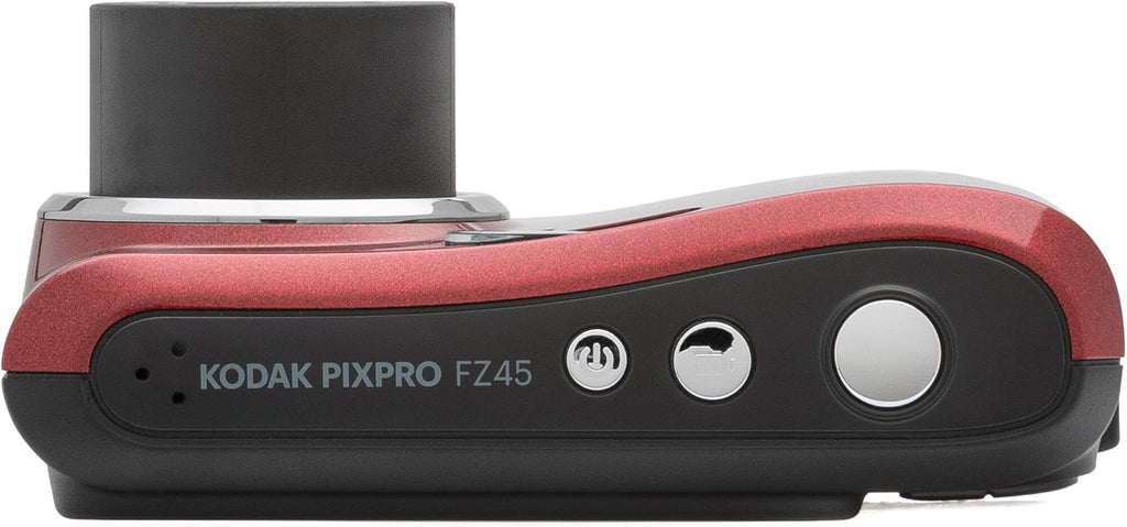 Kodak PIXPRO FZ45 16MP Digital Camera 4X Optical Zoom 27mm Wide Angle 1080P Full HD Video 2.7' LCD Camera (Red) + 64GB Card and Reader + Memory Wallet Bundle