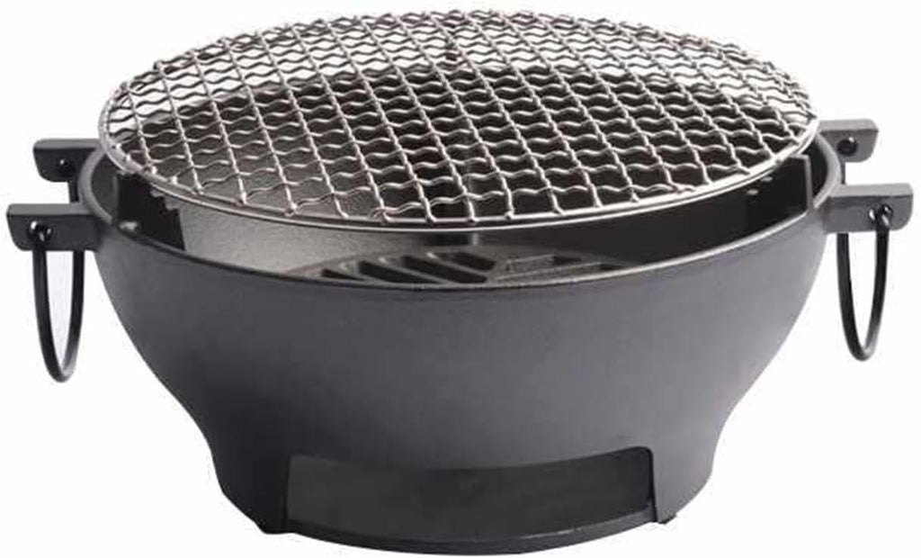 Charcoal Barbecue Grill Portable BBQ Grill Korean BBQ Grill Stainless Steel Camping Grill Stove Carbon Barbecue Grill Tabletop Smoker Grill for Outdoor,Indoor and Picnic,22cm