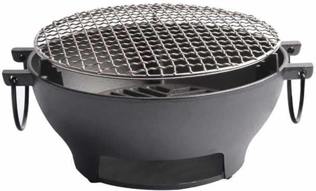 Charcoal Barbecue Grill Portable BBQ Grill Korean BBQ Grill Stainless Steel Camping Grill Stove Carbon Barbecue Grill Tabletop Smoker Grill for Outdoor,Indoor and Picnic,26cm