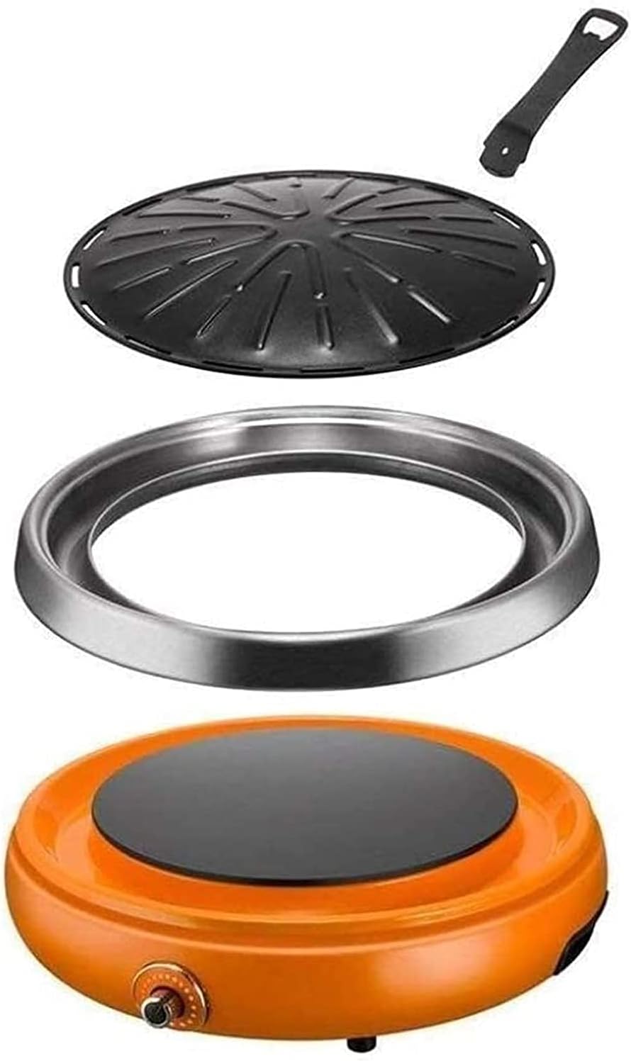 Korean BBQ Grill Electric Griddle Grill Teppanyaki BBQ Hot Plate Camping Low-Fat and Healthy, Non Stick, Adjustable Temperature 1900W,Portable Nonstick Griddle