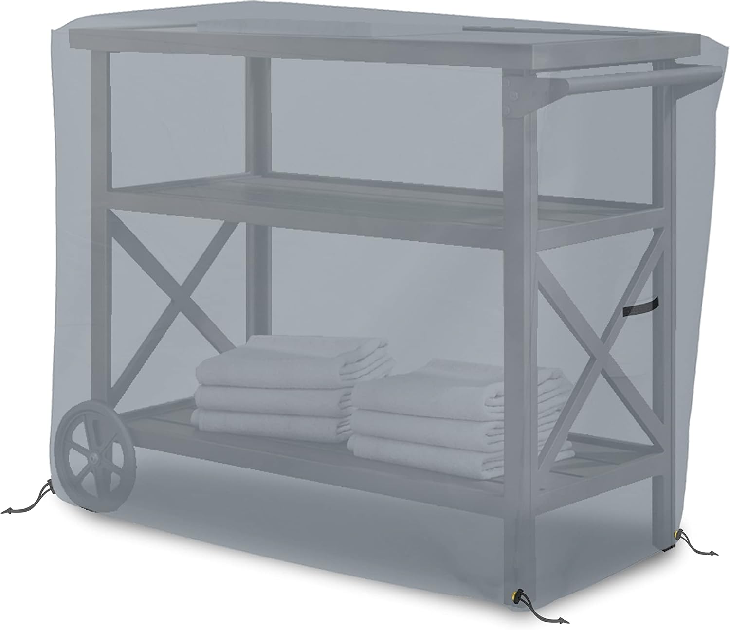 Bar Cart Cover 18 Oz Waterproof 100% Weather Resistant cart Cover with Air Pockets & Drawstring for Sung Fit (34'(H) x 50'(W) x 30'(D), Grey)