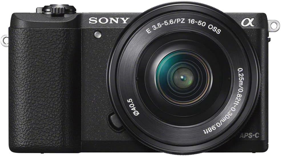 Sony Alpha a5100 Mirrorless Digital Camera with 16-50mm Lens (Black) + 4K Monitor + Filter Kit + 2 x 64GB Card + 3 x NPF-W50 Battery + LED Light + Corel Photo Software + More (Renewed)