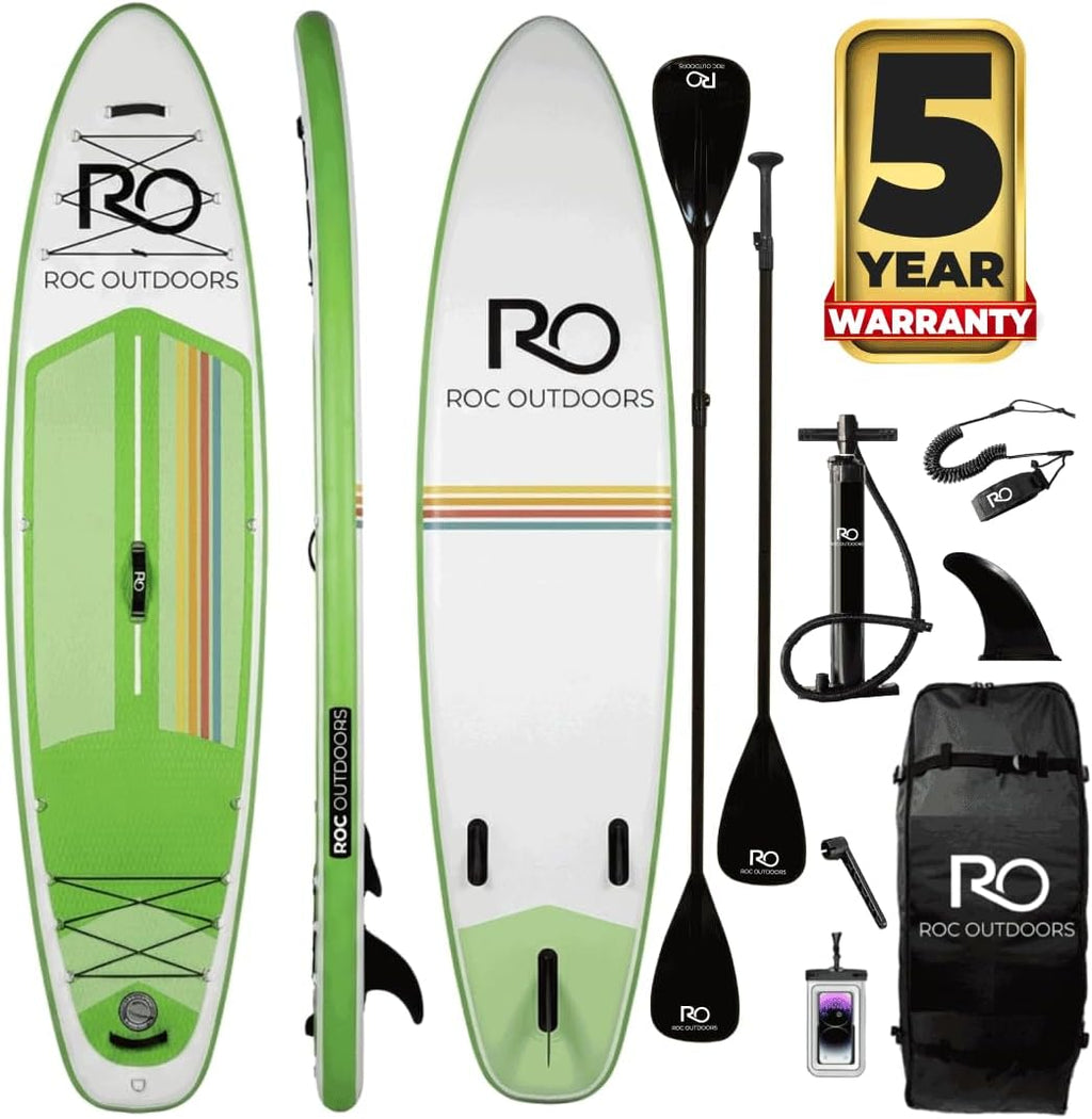 Roc Inflatable Stand Up Paddle Board 10' 6' with Premium SUP Paddle Board Accessories, Wide Stable Design, Non-Slip Comfort Deck for Youth & Adults