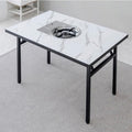 Korean BBQ Grill Table with Built-in Gas Burner, Folding Indoor Outdoor Dining Table, Marble Top for Camping & Kitchen, Made in Korea -Marble- L Size