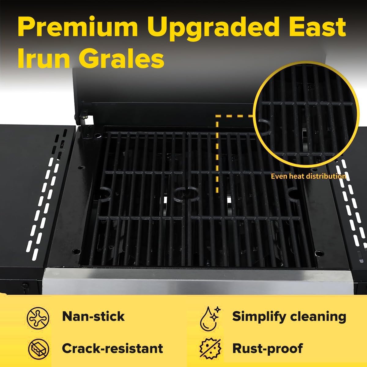 CIG GARDEN 3-Burner Propane Flat Top Grill, 31,500 BTU Stainless Steel Griddle for Outdoor BBQ - Patio, Backyard & Camping Gas Grill
