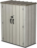 Lifetime 60209 Vertical Storage Shed (53 Cubic feet), Roof Brown, 74 x 142 x 174 cm