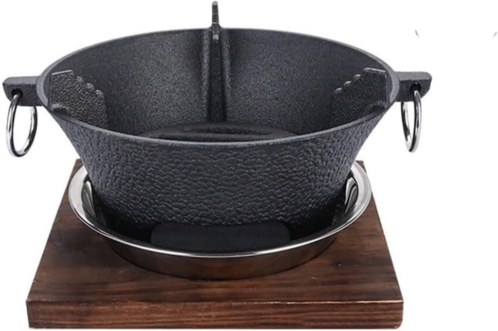 Cast Iron Charcoal Grill – Portable Korean & Japanese BBQ Stove, Heavy-Duty Campfire Barbecue Grill for Camping