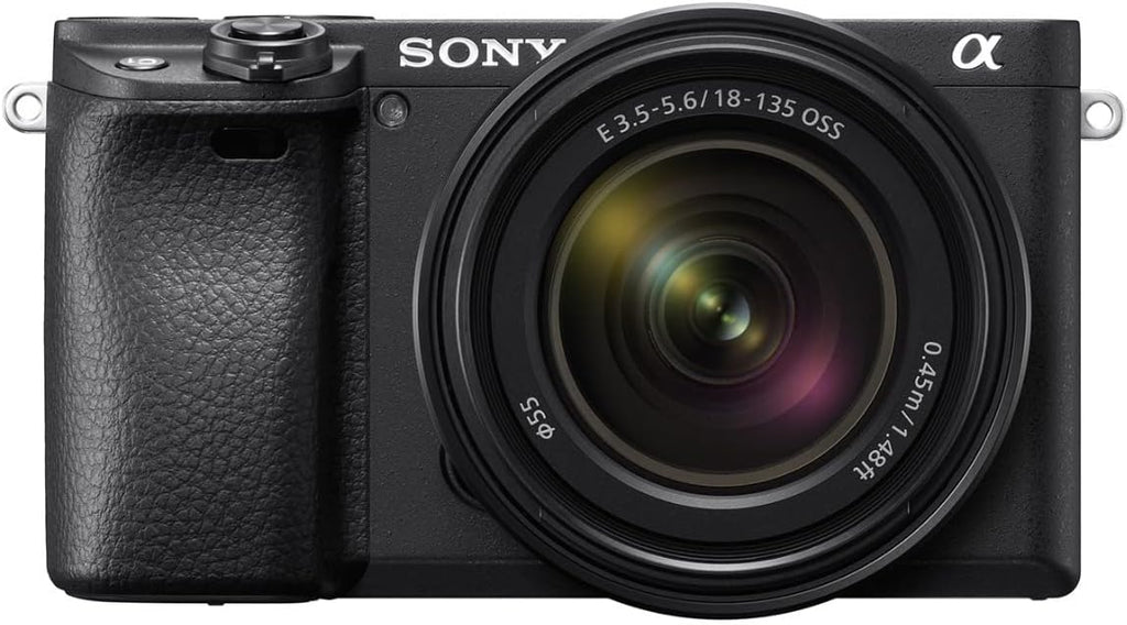 Sony Alpha a6400 Mirrorless Digital Camera with 18-135mm Lens (Black) with Photo and Video Suite, Memory Card, Rechargeable Battery (2-Pack) and Dual Charger, and Lens Protection Filter (6 Items)