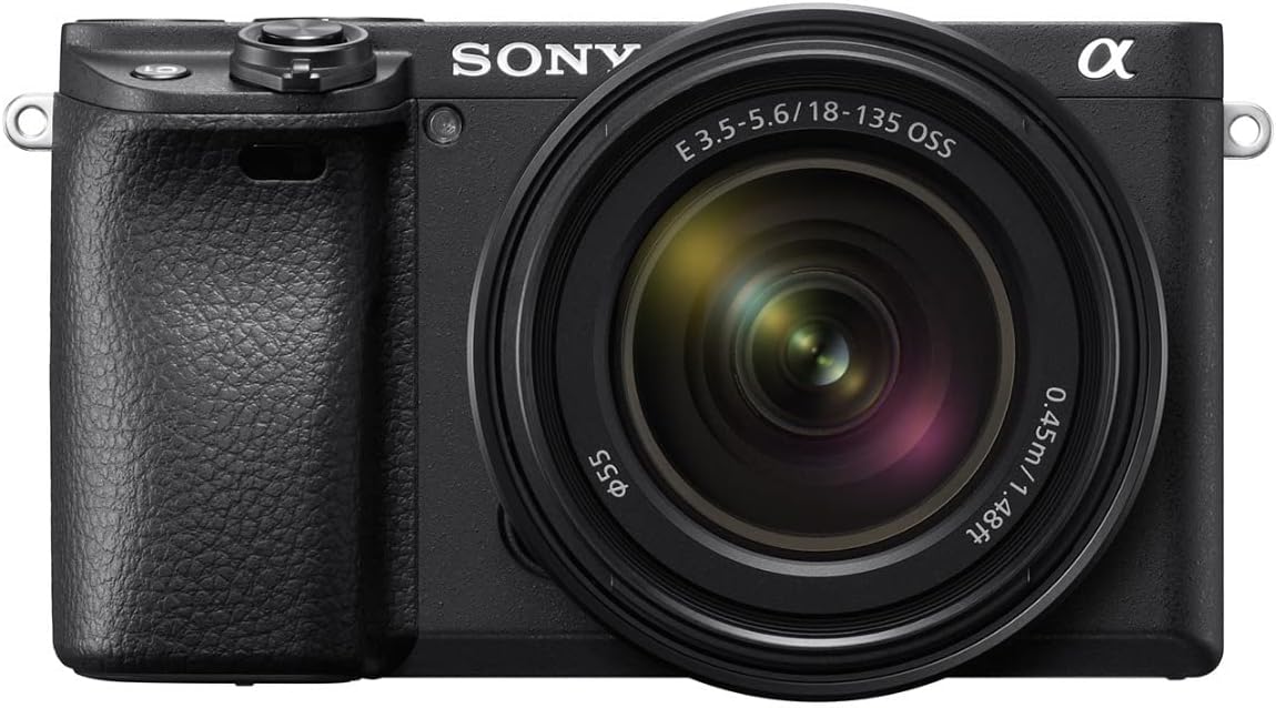Sony Alpha a6400 Mirrorless Digital Camera with 18-135mm Lens (Black) with Photo and Video Suite, Memory Card, Rechargeable Battery (2-Pack) and Dual Charger, and Lens Protection Filter (6 Items)