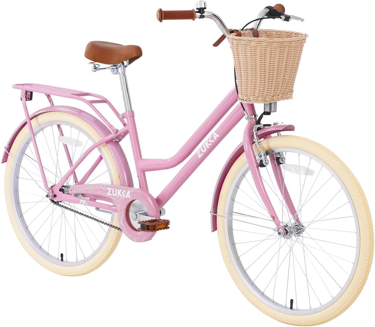 20 Inch Girls Bike ，Girls Bike with Basket for 7-10 Years Old Kids，No Training Wheels Included ，Single Speed,Multiple Colors
