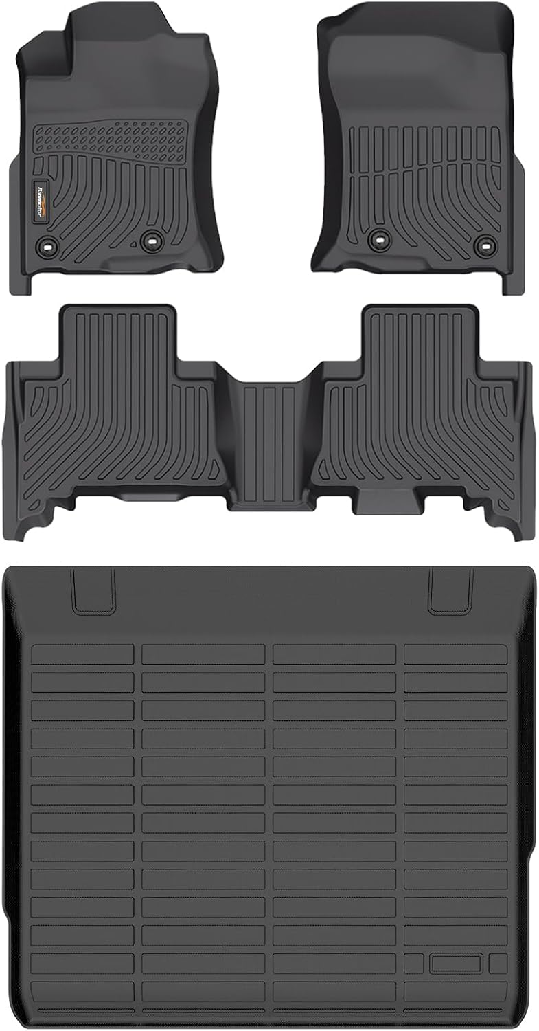 Binmotor-Floor Mats & Cargo Liner for Toyota 4Runner 2013-2024 (Only for 5 Seats), TPE Custom All Weather Car Mats Cargo Trunk Mat for Toyota 4Runner Accessories