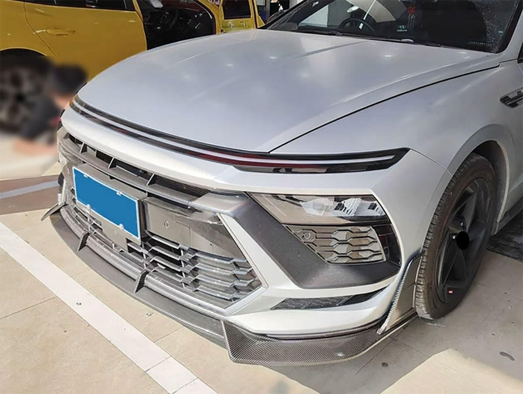 Front Bumper Lip Splitter Kit Compatible with Hyundai Sonata 1.5T SE，SEL，SEL Convenience/Hybrid Limited 2024 2025 Lower Chin Spoiler Splitter Exterior ABS 3PCS(Carbon Fiber Style)