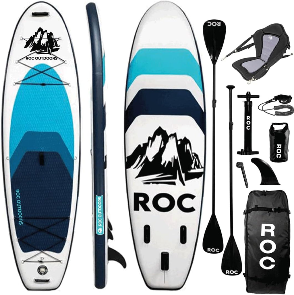 Roc Inflatable Stand Up Paddle Board 10' 6' with Premium SUP Paddle Board Accessories, Wide Stable Design, Non-Slip Comfort Deck for Youth & Adults