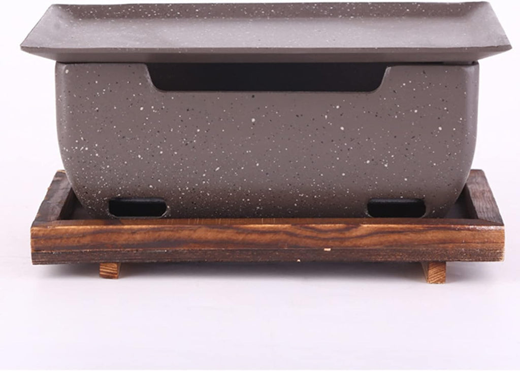 Multifunctional Charcoal Alcohol Stove, Tabletop Yakitori Grill BBQ Grill with Wooden Base and Fuel Holder, Home/Hotel Korean-Style cast Aluminum Hibachi Grill