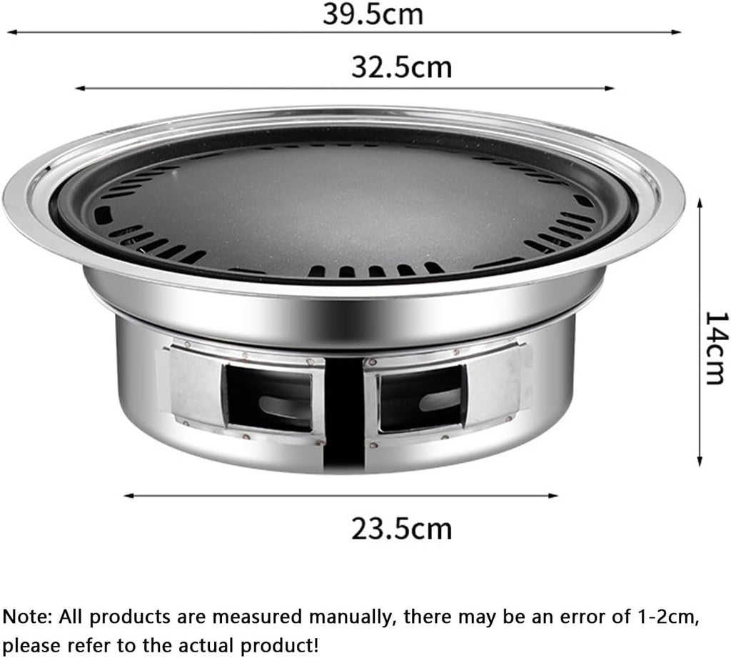 AIZYR Portable Charcoal BBQ Grill, Stainless-Steel Barbecue Grill Household Korean Grill, Charcoal Stove for Camping Picnic Outdoor Parties,L