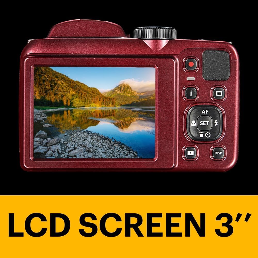 Kodak PIXPRO Astro Zoom AZ252-RD 16MP Digital Camera with 25X Optical Zoom and 3' LCD (Red)