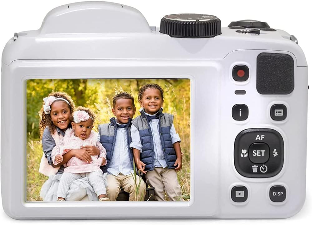 Kodak AZ255-WH PIXPRO Astro Zoom 16MP Digital Camera 25X Optical Zoom White Bundle with Lexar 32GB High-Performance 800x UHS-I SDHC Memory Card Blue Series