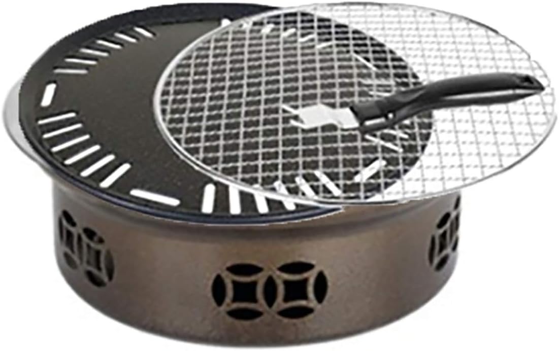 BBQ Barbeque Barbecue Grill,Korean Charcoal Smoke-Free Barbecue Grill,Uniform Heating,Outdoor Portable Barbecue Grill,3 Styles (Color : C)