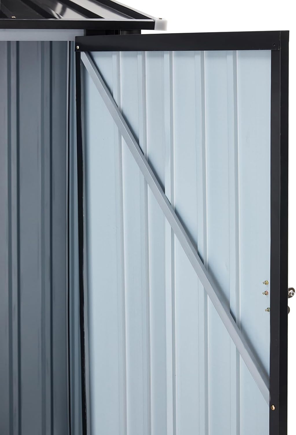 3x3 FT Outdoor Storage Shed, Metal Steel Garden Shed with Single Lockable Door, Small Shed Outdoor Steel Utility Tool Shed, Storage House Waterproof for Backyard Patio, Garden, Lawn(Dark Gray)