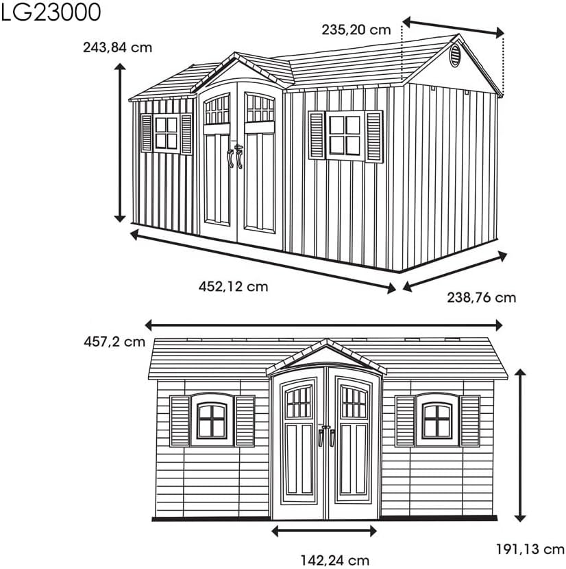 Lifetime 60138 Outdoor Storage Shed, Desert Sand, 15 x 8 Feet