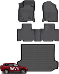 Wayhigh® Floor Mats & Cargo Liner for Toyota RAV4 2006-2012 (5 Seats) All Weather TPE Car Mats Waterproof Heavy Duty Floor Liners Custom Fit for RAV4 Accessories - Black