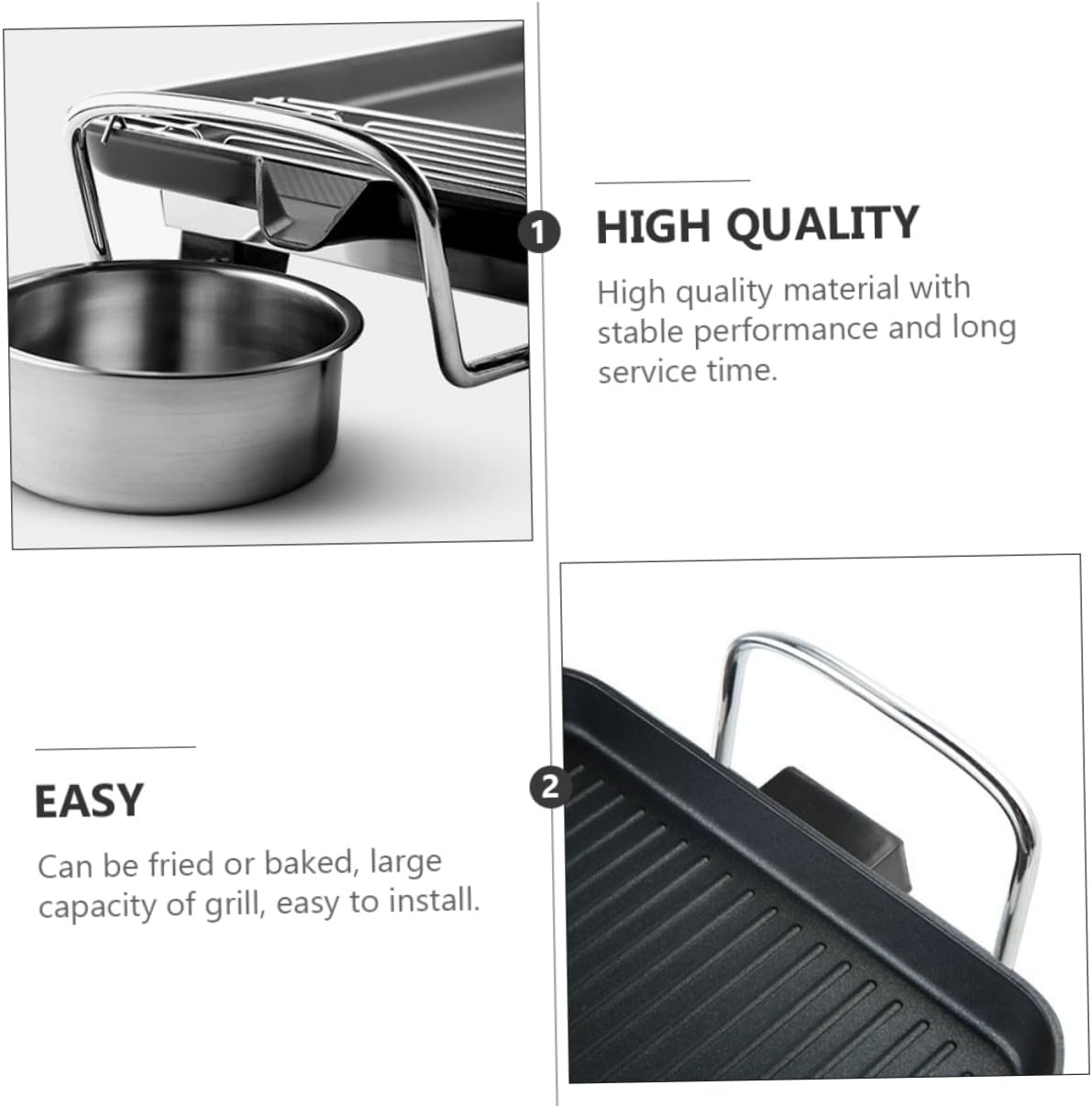 PRETYZOOM 1set Electric Smokeless Barbecue Grill Nonstick Indoor Electric Baking Tray for Easy Grilling of Steaks Chicken Fish and Vegetables