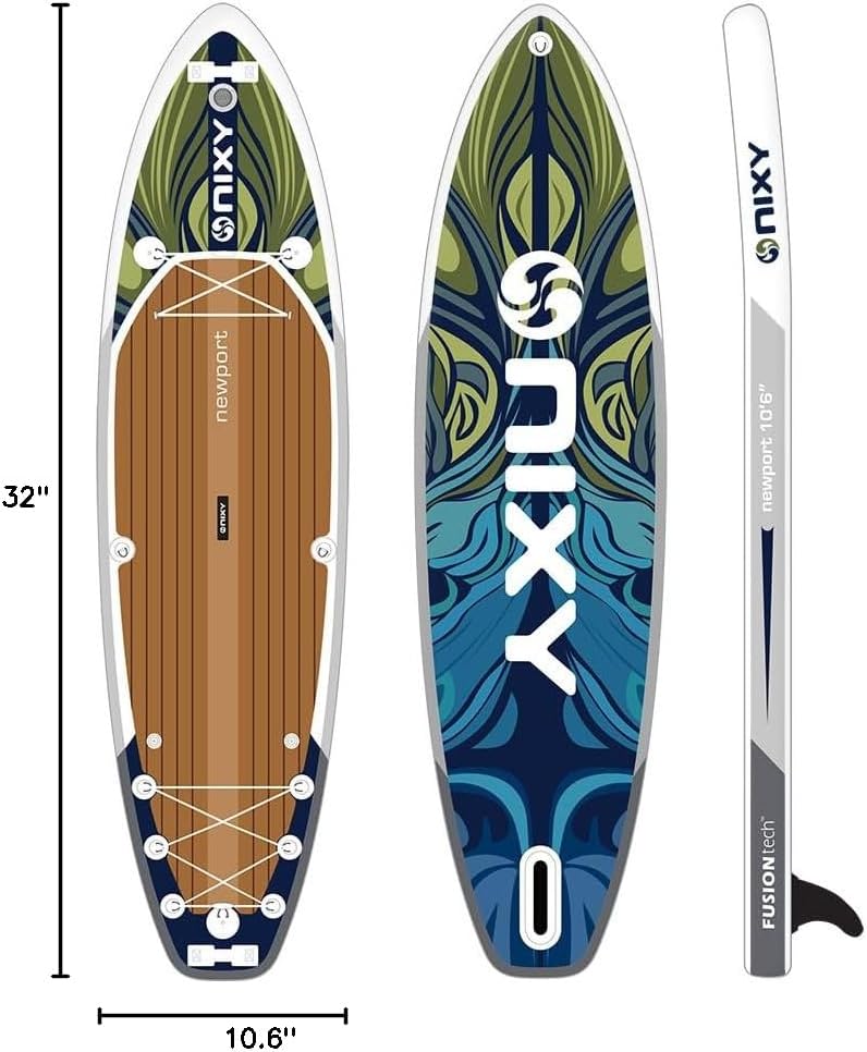 NIXY G5 Newport 10'6' x 32' Inflatable Paddle Board | High-Performance, Durable, and Lightweight SUP for All Skill Levels | Welded Seams | 300 lbs. Capacity
